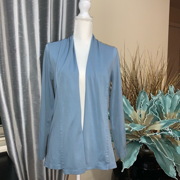 L.L.Bean blue cotton cardigan - Picture 8 of 14